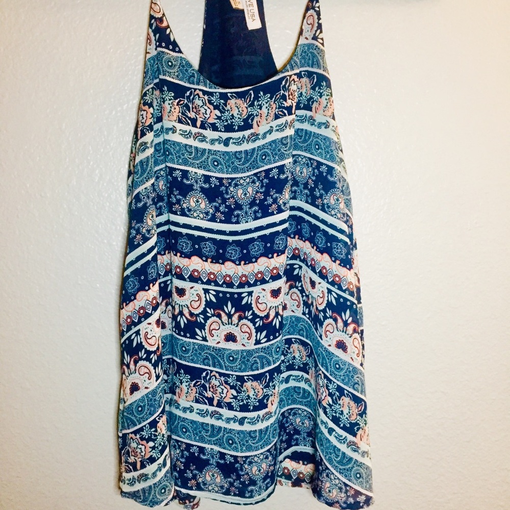 Women's Paisley Halter Small Active USA Blouse Top